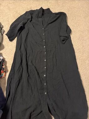 Madewell Black Button-Front Maxi Dress